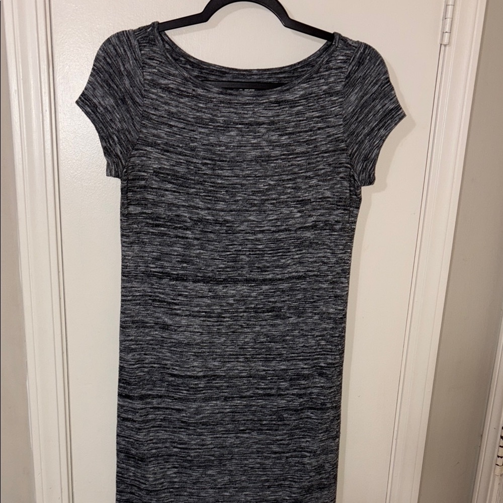 LOFT Black and Gray‎ Knit Dress